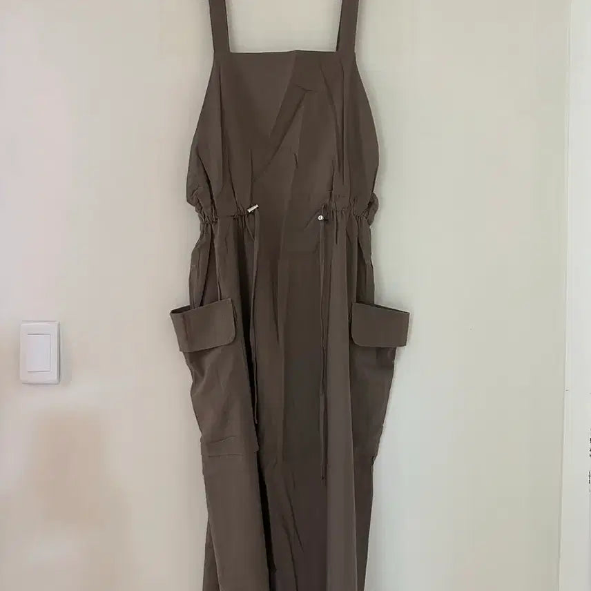 [BUNJANG] Mocca Color Strap Long Dress / (새상품) 모카색상 멜빵 롱원피스