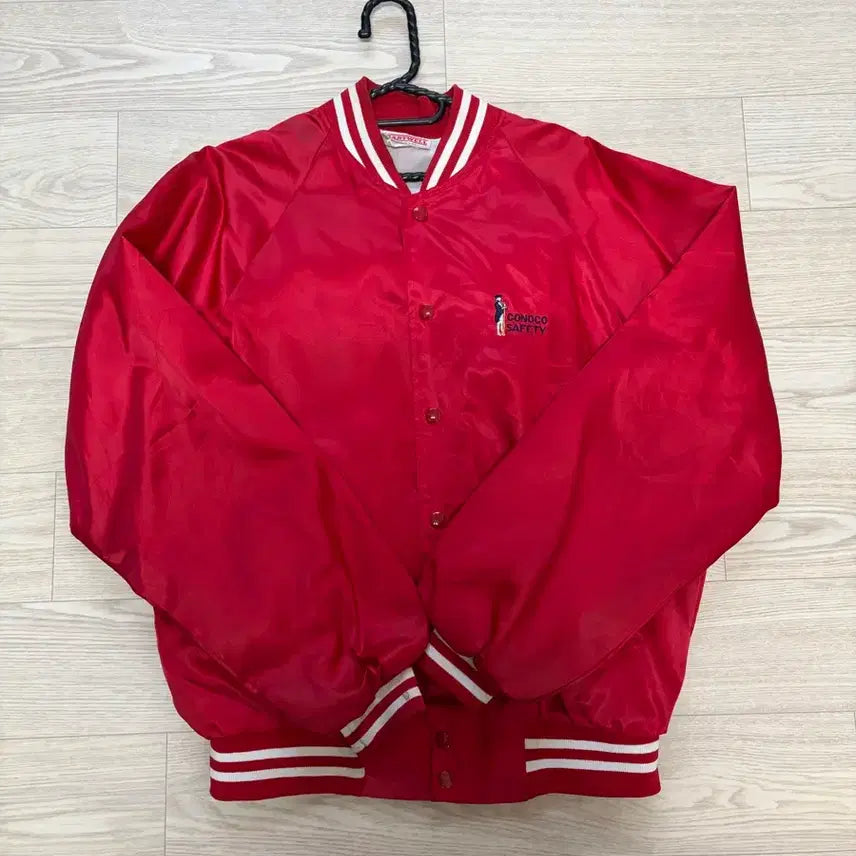 [BUNJANG] American Vintage Red Varsity Jacket / 아메리칸 빈티지 레드 바시티 자켓