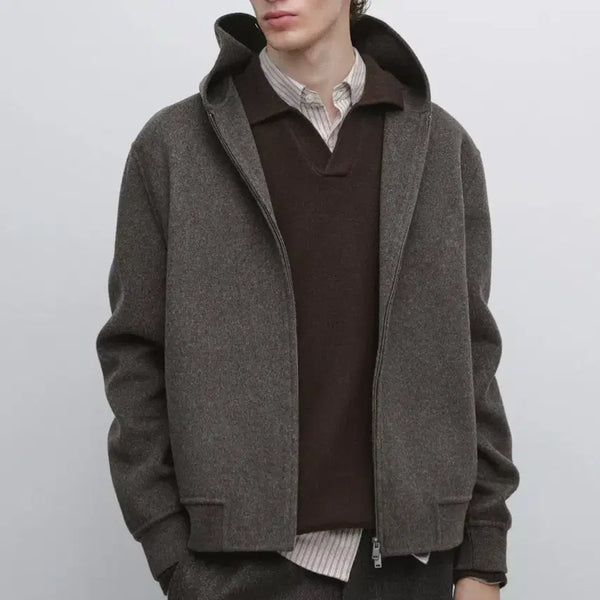 [BUNJANG] Massimo Dutti Wool Blend Hooded Jacket Navy L / 마시모두띠 울 블렌드 후드 자켓