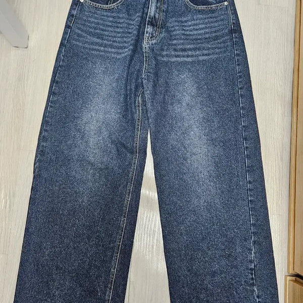 [BUNJANG] UlifeG Women's Washing Wide Denim Pants Deep Blue L / 유라이프지 우먼 워싱 와이드 데님 팬츠 딥블루 [ULZD_3014] L