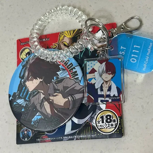 [BUNJANG] My Hero Academia Todoroki Shoto Can Badge & Keychain Bundle Set / 히로아카 토도로키 쇼토 캔뱃지 / 쇼토 키링 일괄