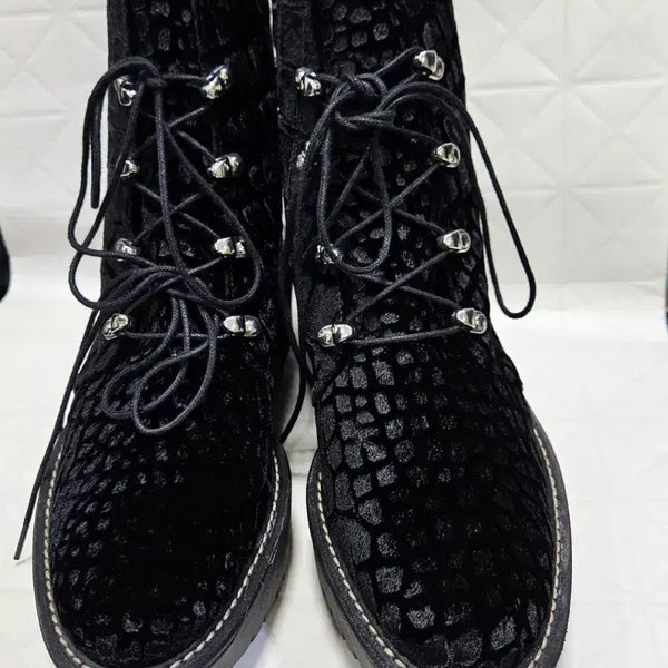[BUNJANG] Stuart Weitzman Quilted Velvet Boots / 스튜어트 와이즈먼 벨벳 부츠