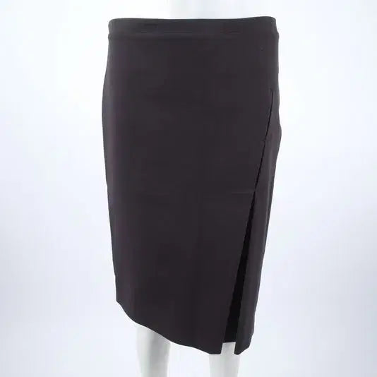 [BUNJANG] Ferragamo Dark Brown Slit Midi Skirt / 이태리제 페라가모 슬릿 미디 스커트 (다크브라운)