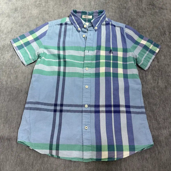 [BUNJANG] Beanpole Check Short-Sleeve Shirt / 165 빈폴 체크 반팔 셔츠