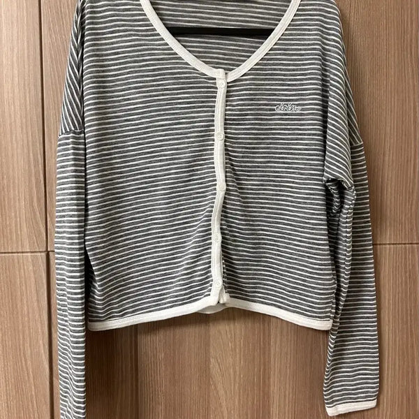 [BUNJANG] Stripe Sleeveless Cardigan Set / 스트라이프 나시 가디건 세트