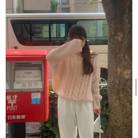 [BUNJANG] Peter and Wendy Soft Leaf Alpaca Knit (Pink) / 피터앤웬디 소프트 리프 알파카 니트 (Pink) 도매택 리터 liter