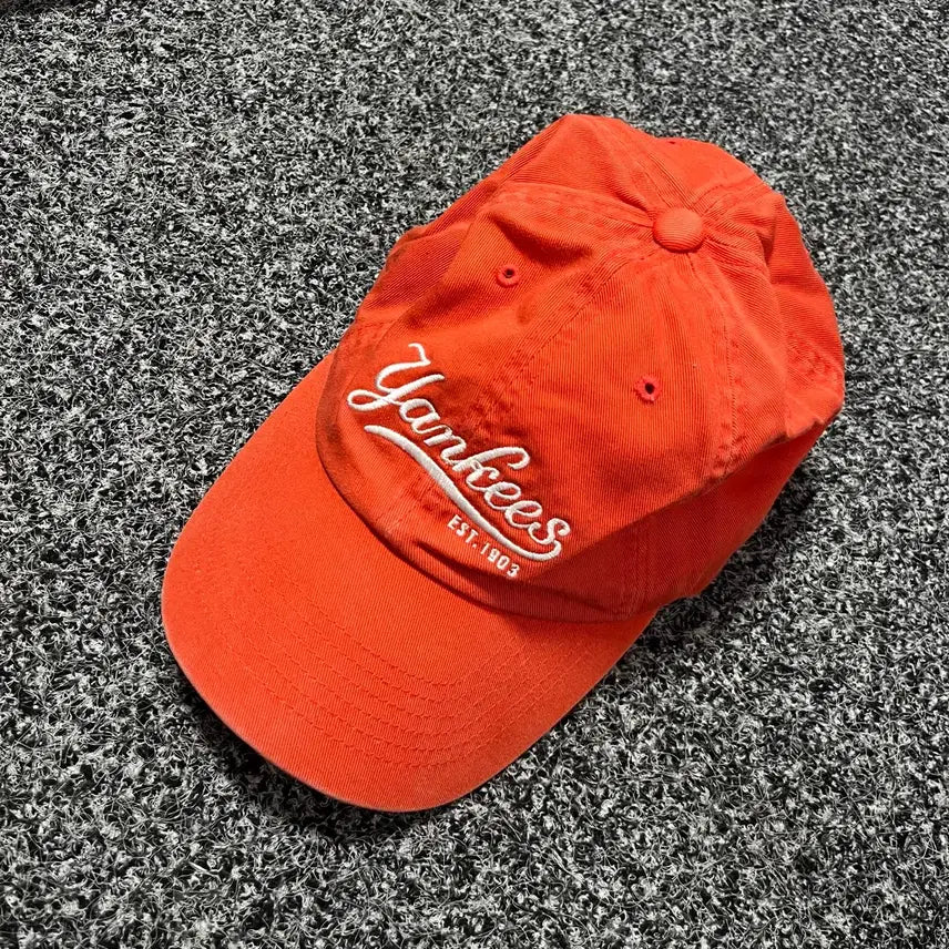 [BUNJANG] New York Yankees MLB Ball Cap Hat Orange / 뉴욕 MLB양키스 볼캡 모자 오렌지