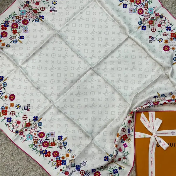 [BUNJANG] Louis Vuitton x Takashi Murakami Collaboration Scarf (90x90) / [새상품] 루이비통x무라카미다카시 콜라보 스카프 (90x90)