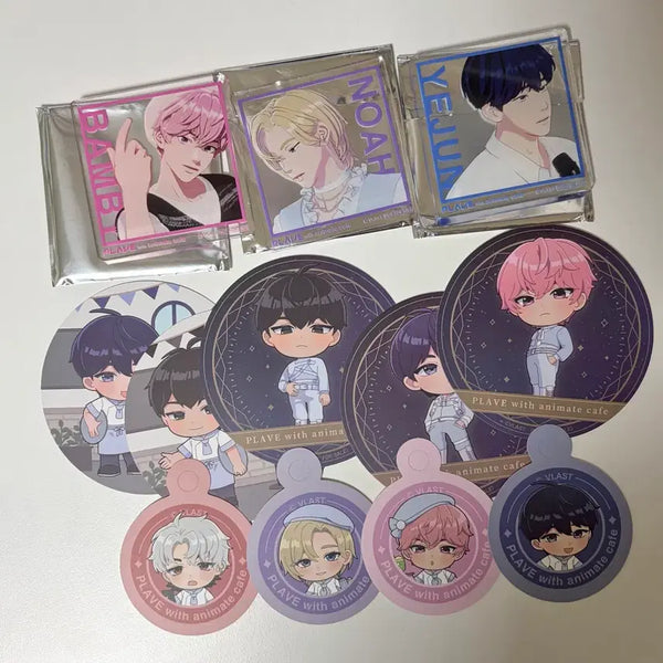 [BUNJANG] PLAVE Animate Cafe Exclusive Coaster Bundle Set (YeJun, Bambi, Noah) / 일괄 플레이브 애니메이트 카페 특전 코스터 음료픽 예준 밤비 노아