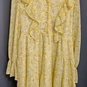 [BUNJANG] Mixo V-Neck Frill Print Dress / 미쏘V넥 프릴 프린트 원피스