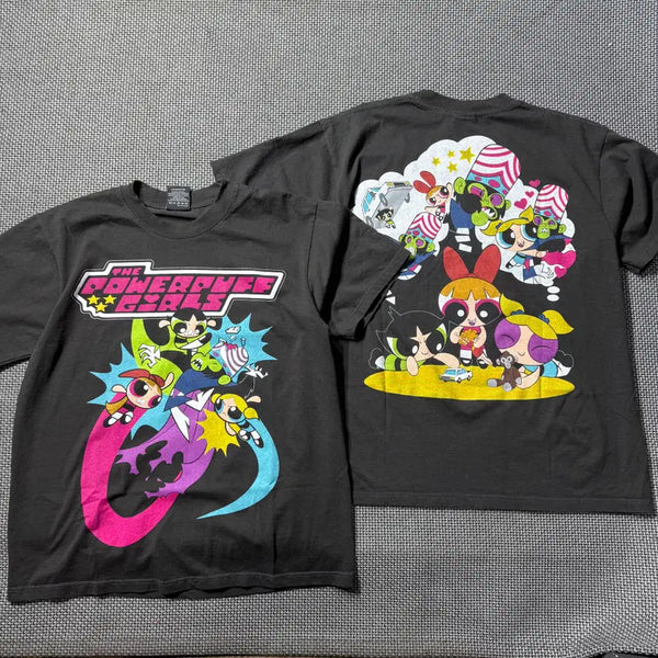 [BUNJANG] Powerpuff Girls Printed T-Shirt / 새상품) 파워퍼프걸 프린팅 티셔츠 (L/XL)