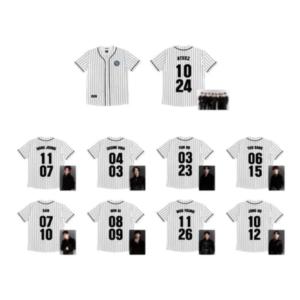 [BUNJANG] ATEEZ Hongjoong Seonghwa Baseball Uniform Bundle Set / 일괄) 에이티즈 홍중 성화 야구 유니폼