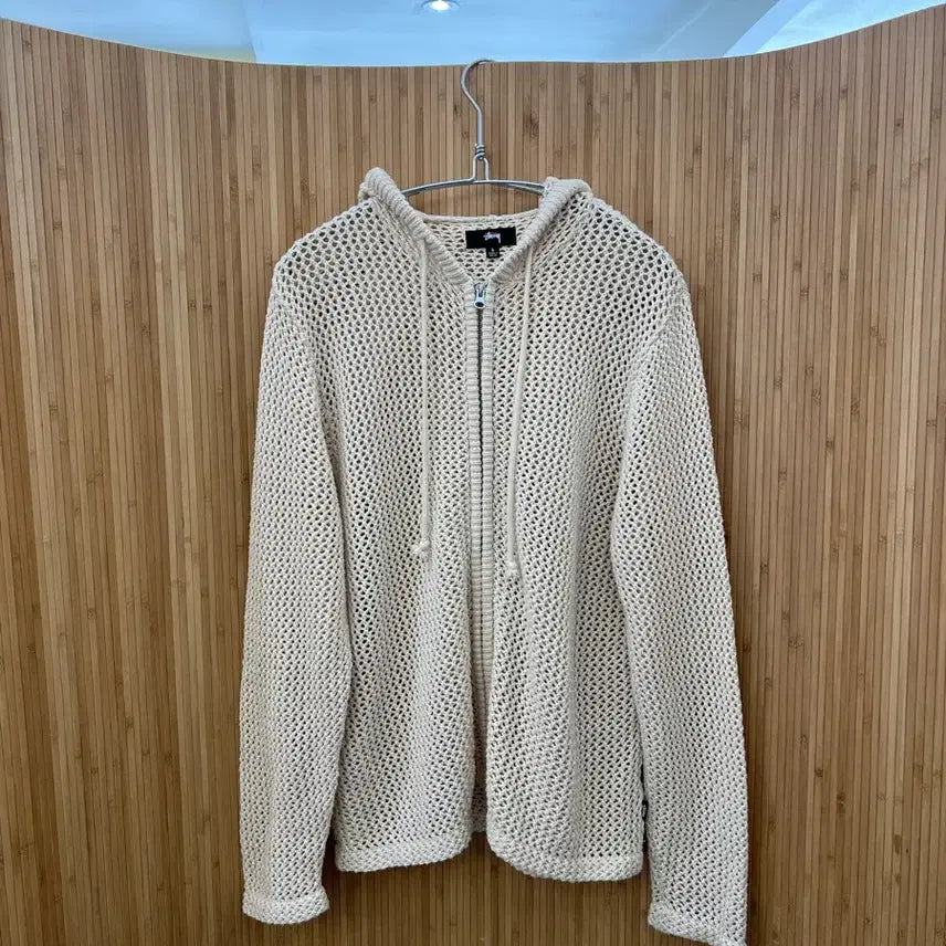 [BUNJANG] Stussy Mesh Hoodie Zip-Up - Natural - L / 스투시 메쉬 후드집업 내츄럴 L사이즈 판매