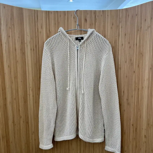 [BUNJANG] Stussy Mesh Hoodie Zip-Up - Natural - L / 스투시 메쉬 후드집업 내츄럴 L사이즈 판매