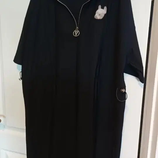 [BUNJANG] Life Walker Free Size Long Dress with Puppy Embroidery / 라이프워커 프리사이즈 (새) 옷 반가슴62 프리사이즈
