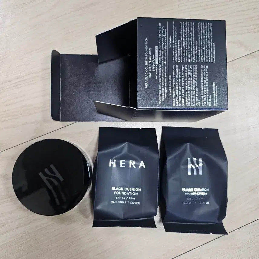 [BUNJANG] Hera Black Cushion SPF 34 PA++ (21N1 Vanilla) - 3 Piece Set (1 Main + 2 Refills) / 새상품) 헤라블랙쿠션 21N1 본품1+리필2(총3개)
