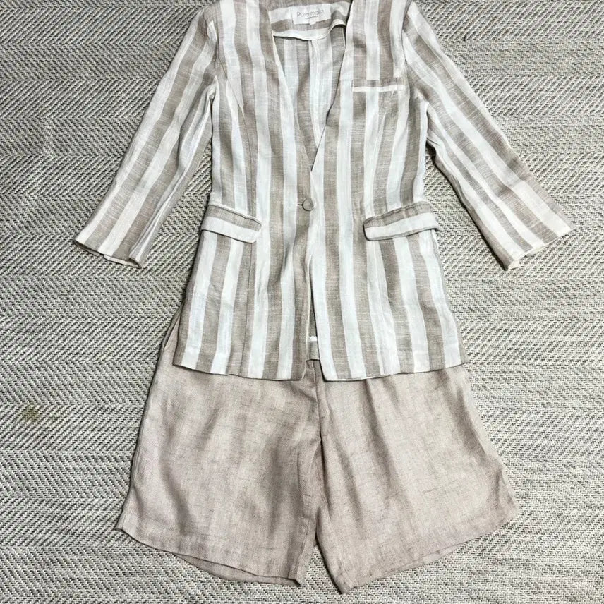[BUNJANG] Pure Malin Linen Stripe Setup / 마지막 가격/퓨어말린 스트라이프 린넨 셋업