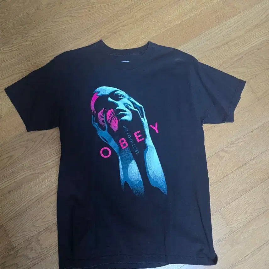 [BUNJANG] OBEY Black T-Shirt / 오베이 OBEY 블랙 반팔 티셔츠 프린팅