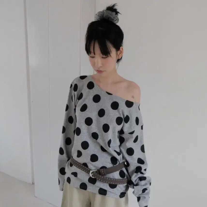 [BUNJANG] Flatoff Use Dot T-shirt Gray / 플랫오프 Use Dot T-shirt gray