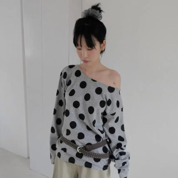 [BUNJANG] Flatoff Use Dot T-shirt Gray / 플랫오프 Use Dot T-shirt gray
