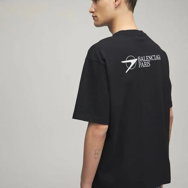 [BUNJANG] Balenciaga Embroidered Logo Short Sleeve T-Shirt / 발렌시아가 자수 로고 반팔