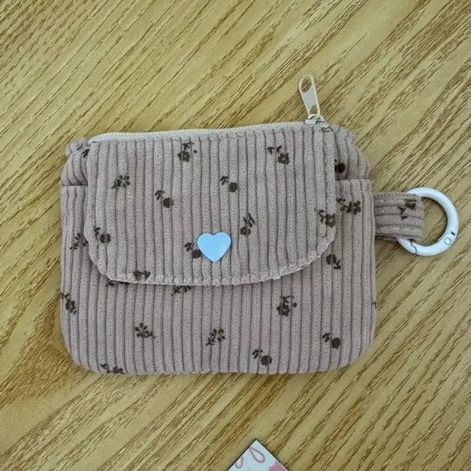 [BUNJANG] Floral Corduroy Card Holder / 꽃무늬 카드지갑