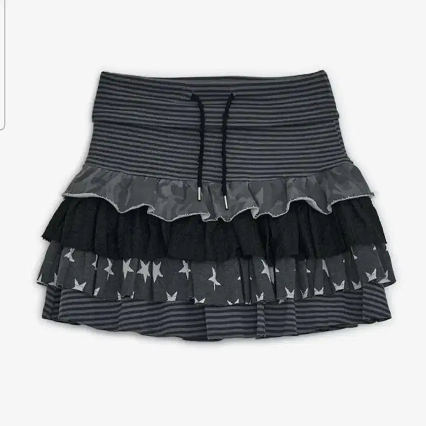[BUNJANG] Hug Your Skin Tiered Layered Skirt Charcoal / 허그유어스킨 캉캉 레이어드 스커트 차콜