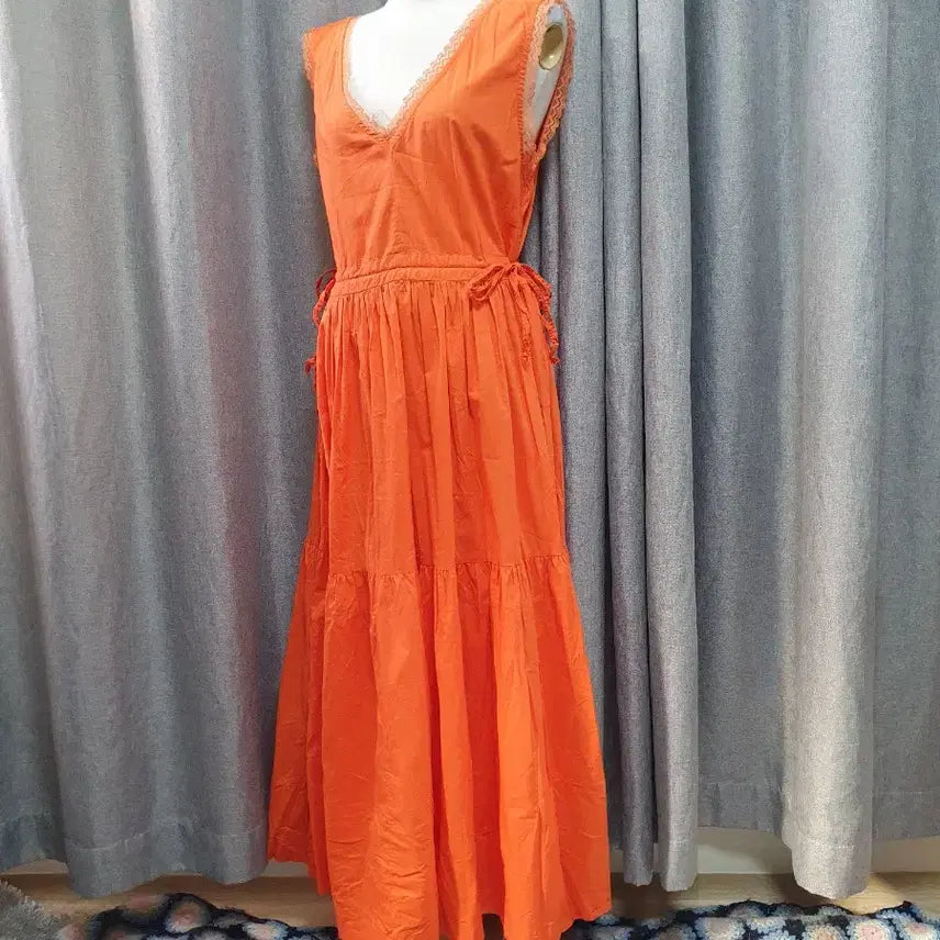 [BUNJANG] Orange Layered Boutique Maxi Dress / 오렌지 레이어드 부티크 맥시 원피스