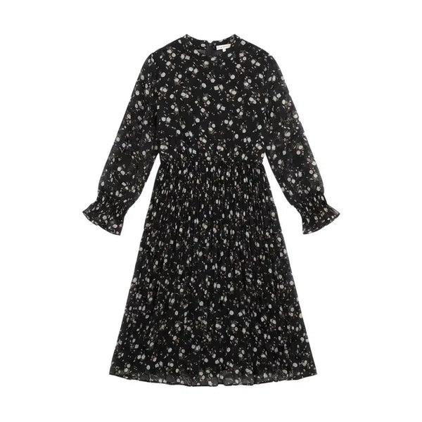 [BUNJANG] KLBairen Flower Black Long Sleeve Dress / 여성F / KL바이린 플라워 블랙 긴팔원피스BK