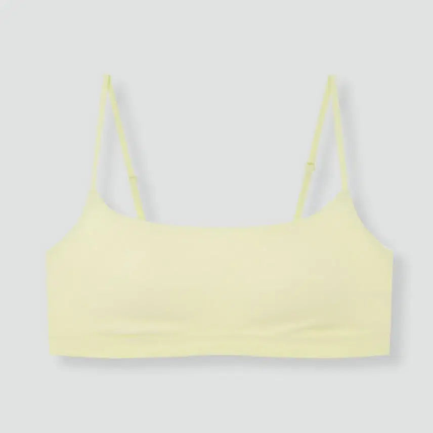 [BUNJANG] JAJU Women's Cotton Rib Outband Crop Bra (Yellow) / [자주 JAJU] 여 코튼 립 아웃밴드 크롭브라 (옐로우)