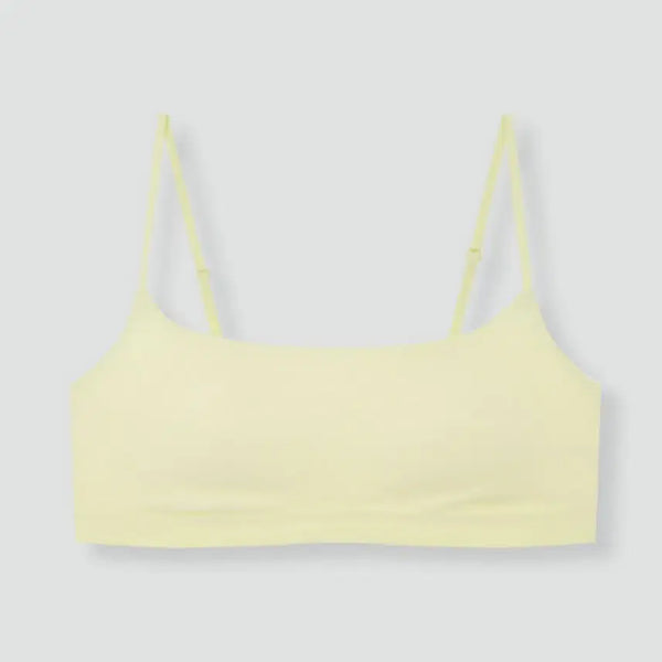 [BUNJANG] JAJU Women's Cotton Rib Outband Crop Bra (Yellow) / [자주 JAJU] 여 코튼 립 아웃밴드 크롭브라 (옐로우)