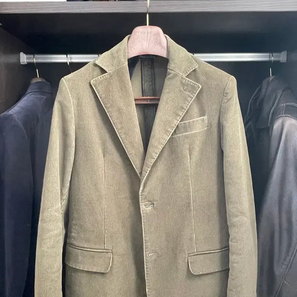 [BUNJANG] LUIGI FUSARO Deep Green Corduroy Jacket (95-100) / 루이지 푸사로(LUIGI FUSARO) 딥그린 코듀로이 자켓(95-100