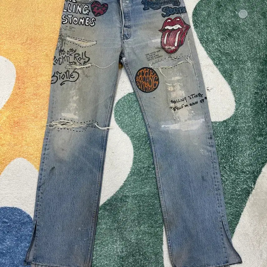 [BUNJANG] 90s Levi's 501 Custom Rolling Stones Jeans (Made in USA) / 90s 롤링스톤즈 커스텀 리바이스 501 [made in usa]