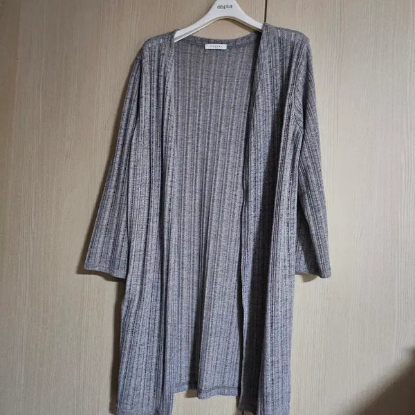 [BUNJANG] Pigment Women's Charcoal See-Through Cardigan (55-66 Size) / (피그먼트) 여자 차콜색 시스루 가디건 55~66사이즈