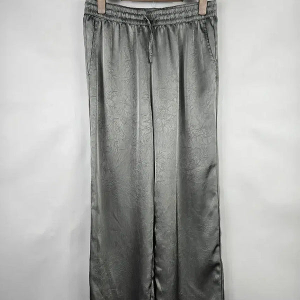 [BUNJANG] Women's 66 Spandex Wide Leg Pants / [무료배송]여성 66 밴딩 스판 링클 공단 느낌 와이드 팬츠 바지