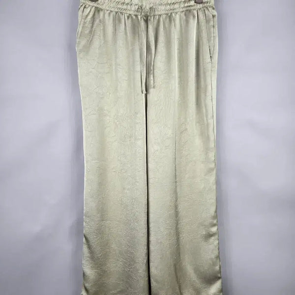 [BUNJANG] Women's Banding Spandex Wrinkle Satin Wide Pants / [무료배송]여성 66 밴딩 스판 링클 공단 느낌 와이드 팬츠 바지