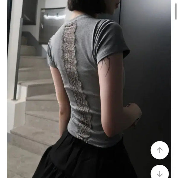[BUNJANG] Eeun Back Lace Tee / 이은 Back Lace Tee 레이스티