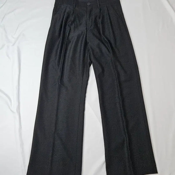 [BUNJANG] Maison Minet "Saint" Two-Tuck Wide Silk Slacks / 메종미네드 세인트 투턱 와이드 실크 슬랙스 팬츠 바지 48 (거의새상품)