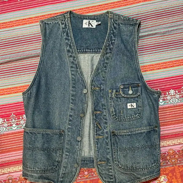 [BUNJANG] Calvin Klein Denim Vest / 켈빈클라인 조끼베스트