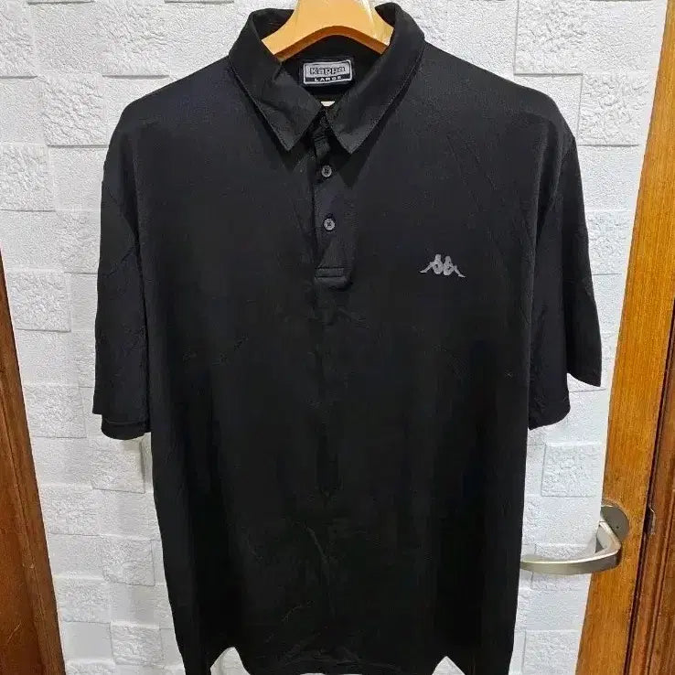 [BUNJANG] Kappa Black Short Sleeve Polo Functional T-Shirt / 카파 블랙 반팔 폴로 기능티
