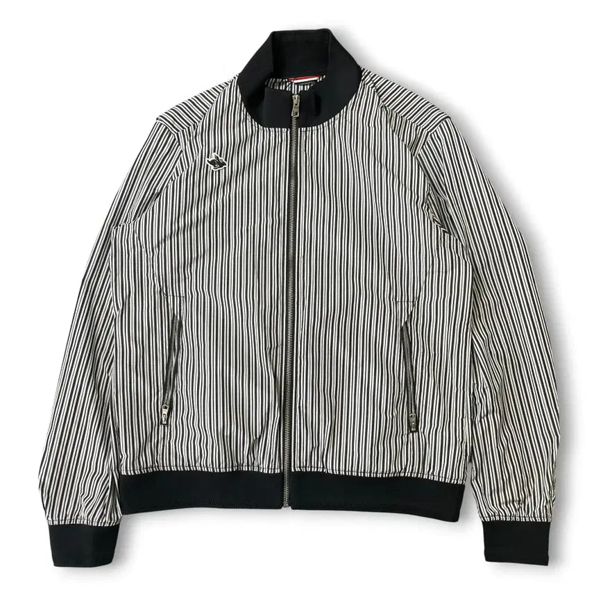 [BUNJANG] Pearly Gates Rabbit Logo Stripe Blouson Jacket / (105) 파리게이츠 래빗로고 스트라이프 블루종 자켓