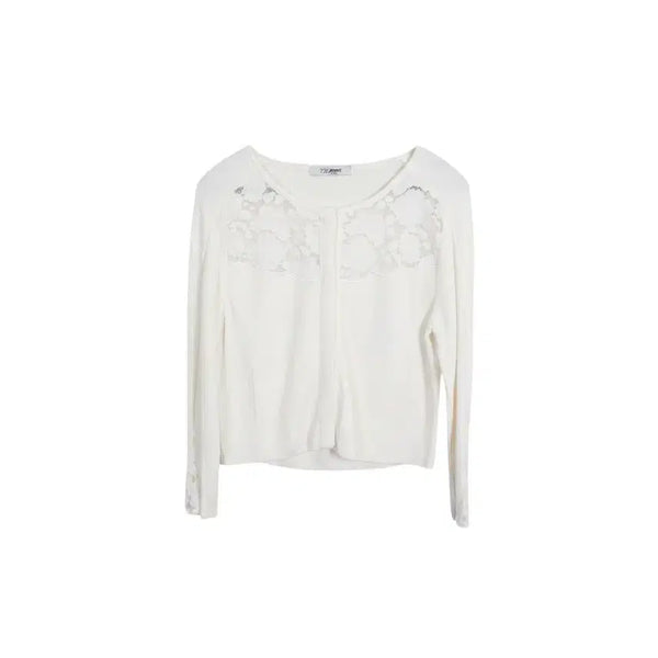 [BUNJANG] JUCKE Ivory Lace Collarless Jacket (Women's Size 90) / 여성90/ 주크 아이보리 레이스 노카라자켓