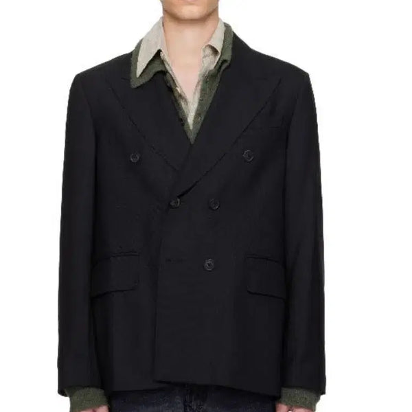 [BUNJANG] Our Legacy Unstructured Double-Button Black Blazer / [48] 아워레기시 언스트럭쳐드 DB 블렉 블레이저
