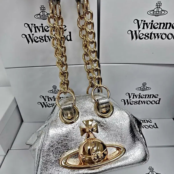 [BUNJANG] Vivienne Westwood Silver Metallic Clasp Clutch Shoulder Bag / 비비안웨스트우드 클러치백 숄더백 실버 금장