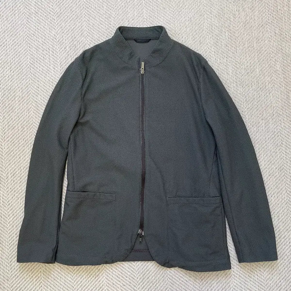 [BUNJANG] Armani Waffle Texture Dark Grey Zip-Up Jacket / Armani 아르마니 와플 텍스처 다크그레이 집업자켓
