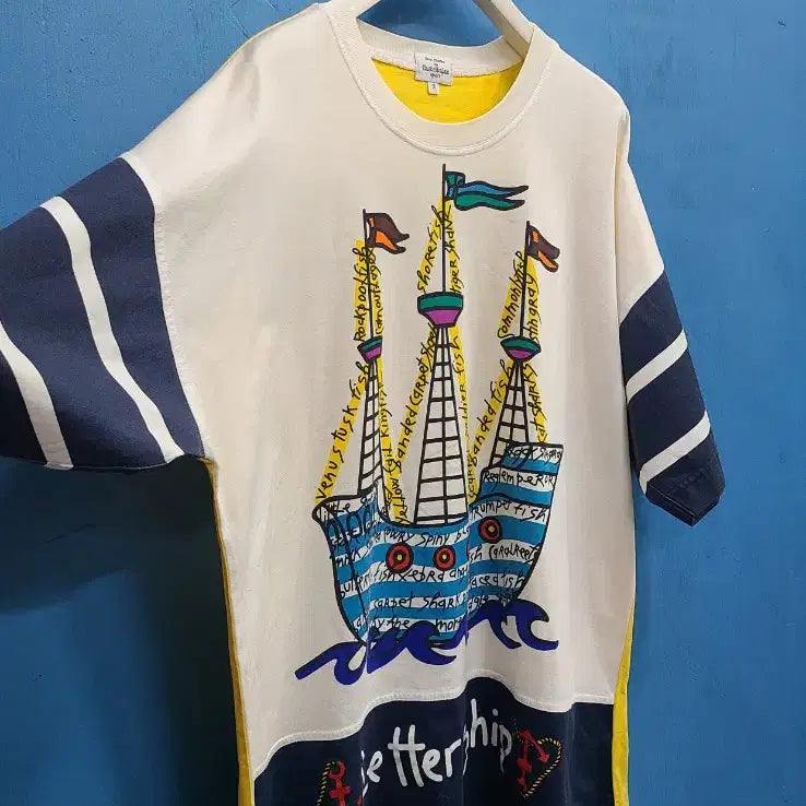 [BUNJANG] Rare 90s Vintage Castelbajac Short Sleeve T-Shirt / 희귀 90s 빈티지 까스텔바작 반팔티
