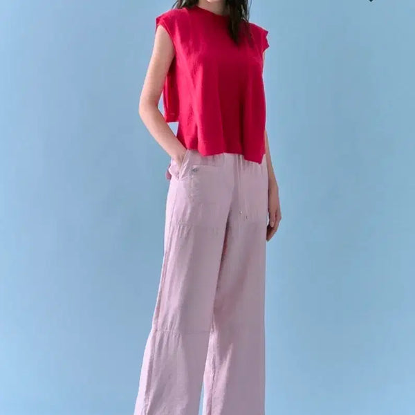 [BUNJANG] Ozsecon 2024 Drawstring Pink Pants (Size 61) / 61사이즈 2024 한섬 오즈세컨 백밴딩 드로우스트링 핑크 팬츠