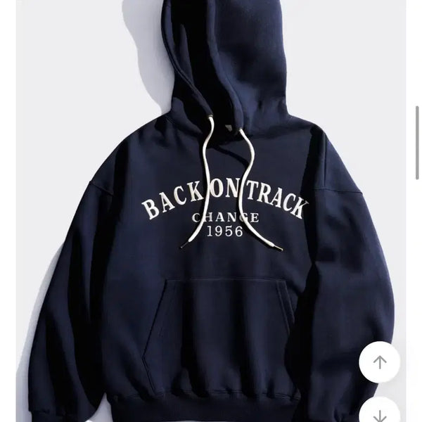 [BUNJANG] Perstep Navy Embroidered Hoodie M / 퍼스텝 네이비 자수 후드티