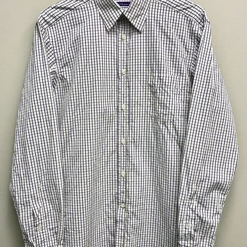 [BUNJANG] Ralph Lauren Purple Label Italian Cotton Check Dress Shirt / (15/100)Italy 랄프로렌 퍼플라벨 코튼 체크 드레스셔츠