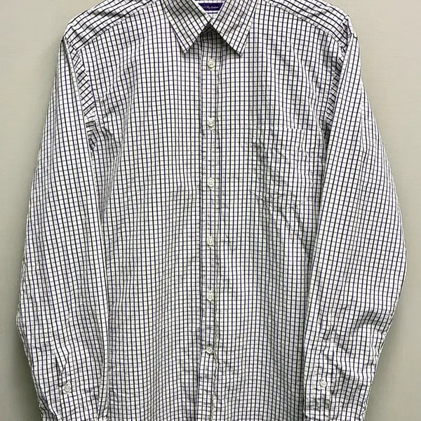 [BUNJANG] Ralph Lauren Purple Label Italian Cotton Check Dress Shirt / (15/100)Italy 랄프로렌 퍼플라벨 코튼 체크 드레스셔츠